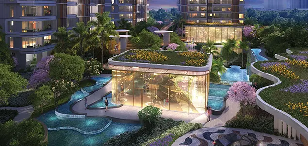 CRC Maesta illuminated landscaped pavilion